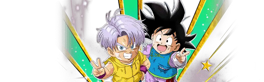 Trunks (petit) & Son Goten (petit) & Maron