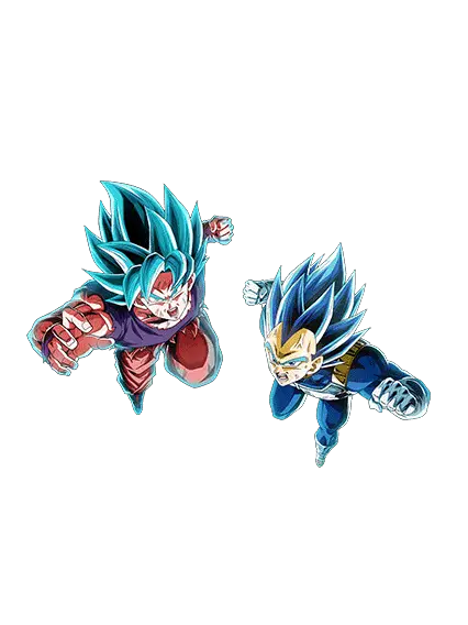 Son Goku Super Saiyan divin SS (Kaioken) 
& Vegeta Super Saiyan divin SS évolué