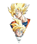 Son Goku Super Saiyan & Son Gohan Super Saiyan (enfant)