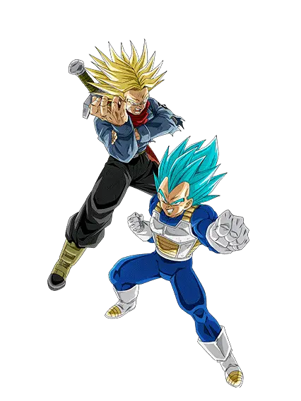Vegeta Super Saiyan divin SS
& Trunks Super Saiyan (futur)