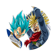 Vegeta Super Saiyan divin SS
& Trunks Super Saiyan (futur)