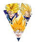 Son Goku Super Saiyan & Vegeta Super Saiyan & 
Trunks Super Saiyan (jeune)