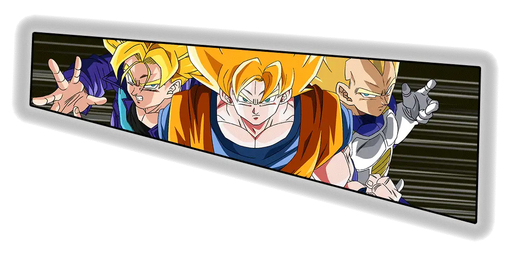 Son Goku Super Saiyan & Vegeta Super Saiyan & 
Trunks Super Saiyan (jeune)