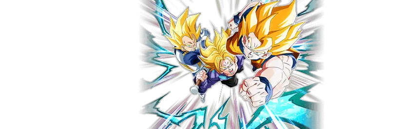 Son Goku Super Saiyan & Vegeta Super Saiyan & 
Trunks Super Saiyan (jeune)