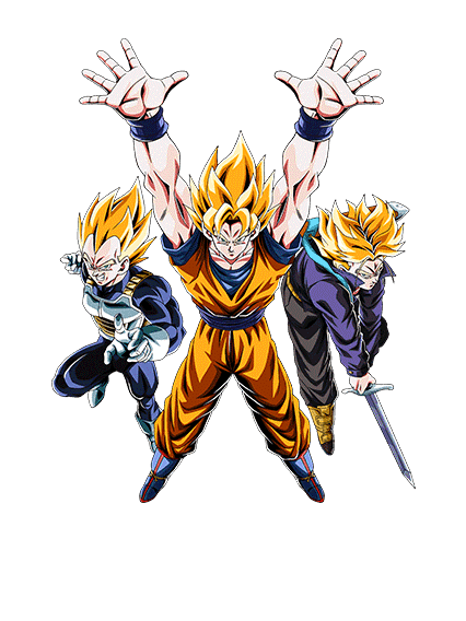 Son Goku Super Saiyan & Vegeta Super Saiyan &
Trunks Super Saiyan (jeune)