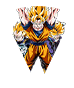 Son Goku Super Saiyan & Vegeta Super Saiyan & 
Trunks Super Saiyan (jeune)