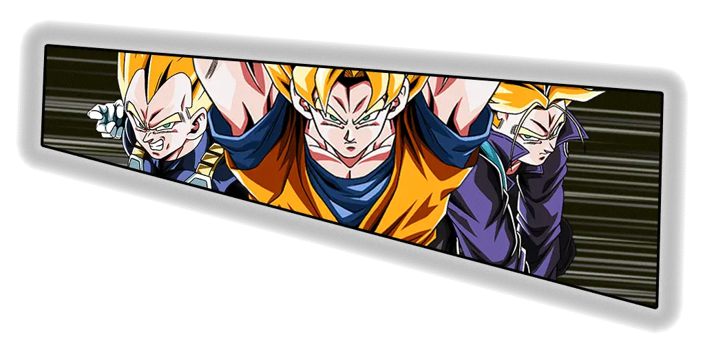 Son Goku Super Saiyan & Vegeta Super Saiyan & 
Trunks Super Saiyan (jeune)