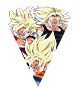 Son Goku Super Saiyan & Son Gohan Super Saiyan (enfant) &
Trunks Super Saiyan (jeune)