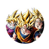 Son Goku Super Saiyan & Son Gohan Super Saiyan (enfant) &
Trunks Super Saiyan (jeune)