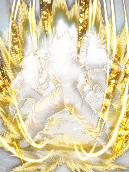 Son Goku Super Saiyan & Son Gohan Super Saiyan (enfant) &
Trunks Super Saiyan (jeune)