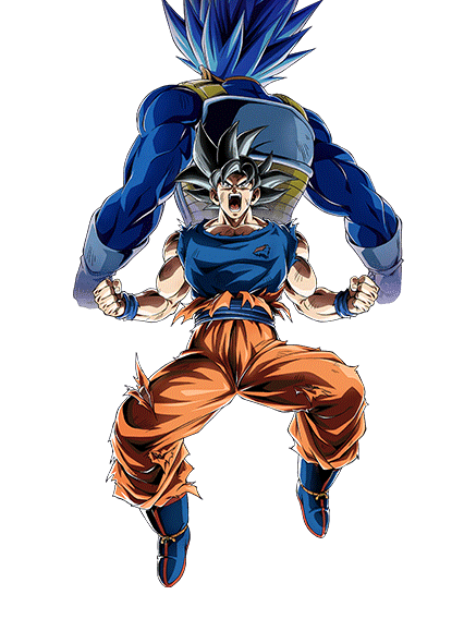 Son Goku (Signes de l'Ultra Instinct) + Vegeta Super Saiyan divin SS évolué