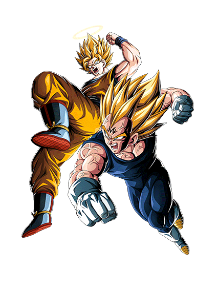 Majin Vegeta + Son Goku Super Saiyan 2 (ange)