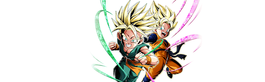 Trunks Super Saiyan (petit) & Son Goten Super 
Saiyan (petit) + Son Gohan Super Saiyan (jeune) 